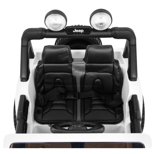 Jeep Wrangler Rubicon dětská baterie bílá dálkové rádio MP3 LED kola EVA