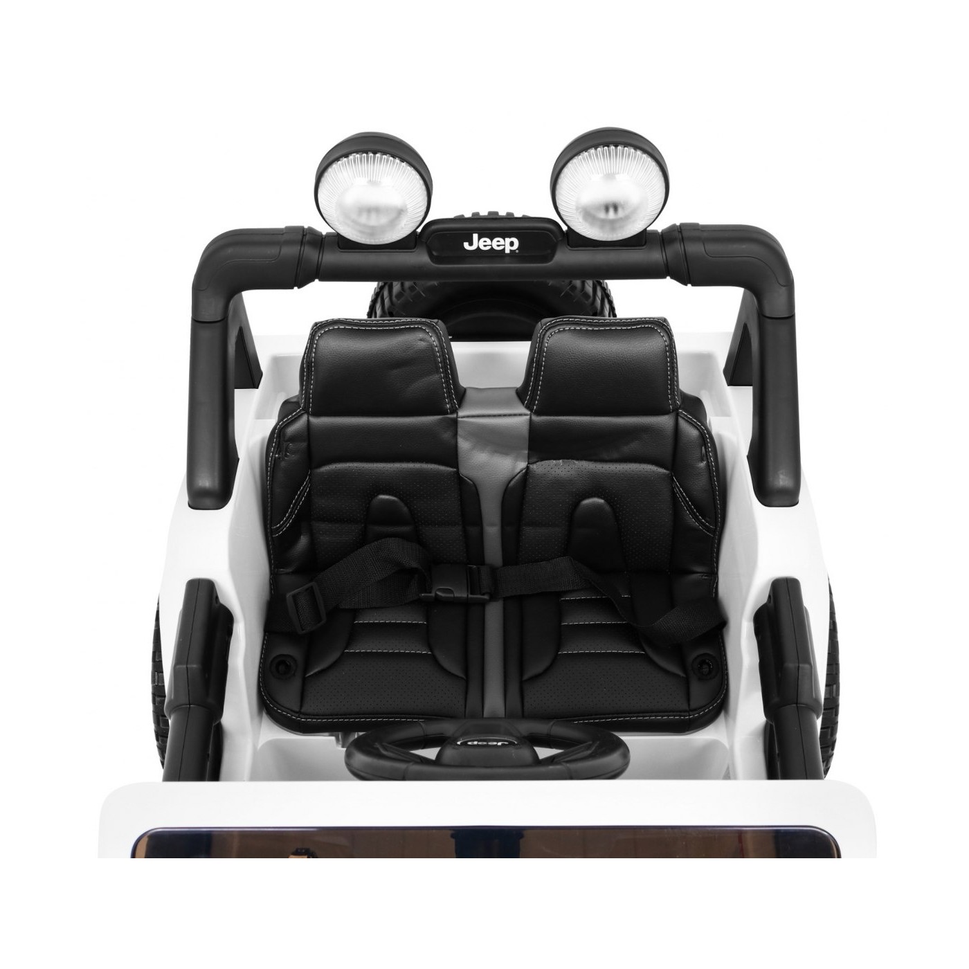 Jeep Wrangler Rubicon dětská baterie bílá dálkové rádio MP3 LED kola EVA