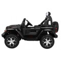 Jeep Wrangler Rubicon dětská baterie černá + dálkové ovládání + rádio MP3 LED + kola EVA