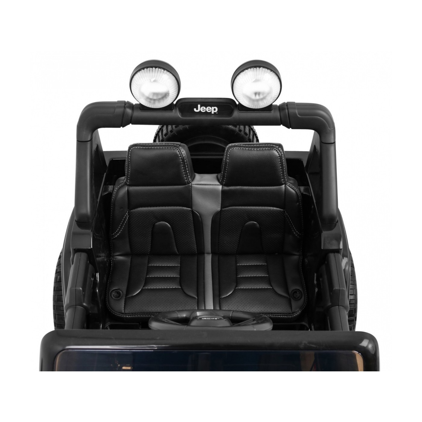 Jeep Wrangler Rubicon dětská baterie černá + dálkové ovládání + rádio MP3 LED + kola EVA
