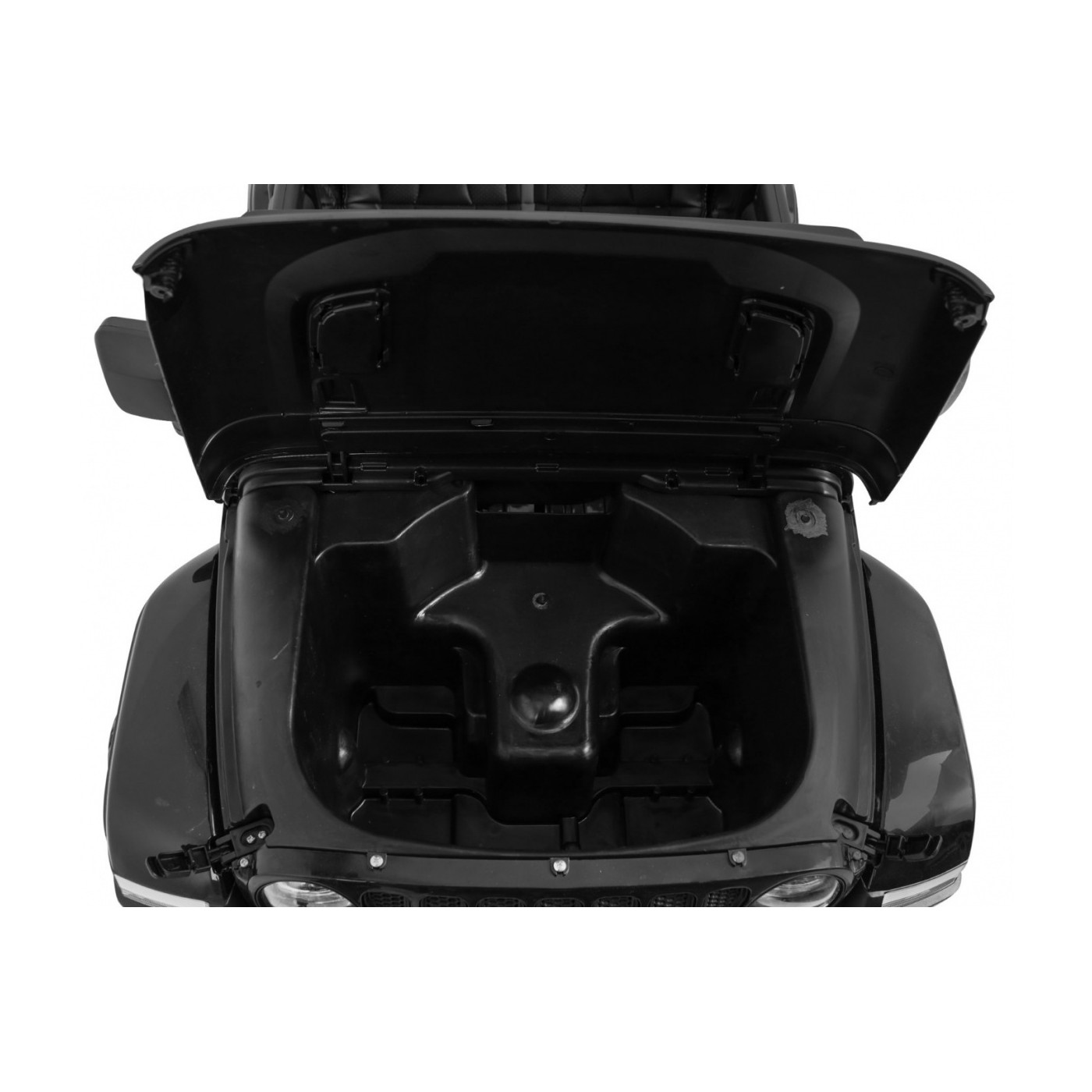Jeep Wrangler Rubicon dětská baterie černá + dálkové ovládání + rádio MP3 LED + kola EVA