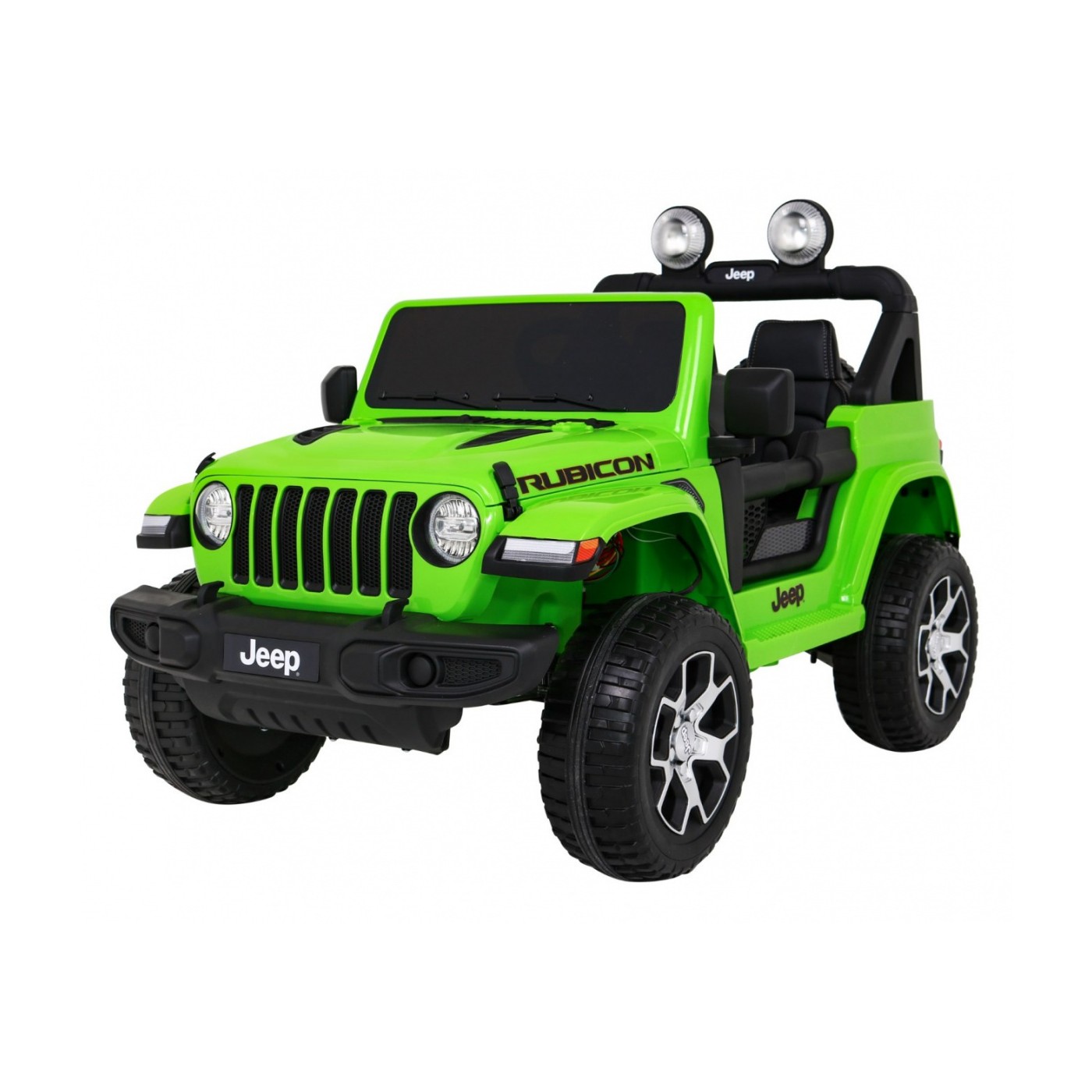 Jeep Wrangler Rubicon dětská baterie zelená dálkové rádio MP3 LED kola EVA