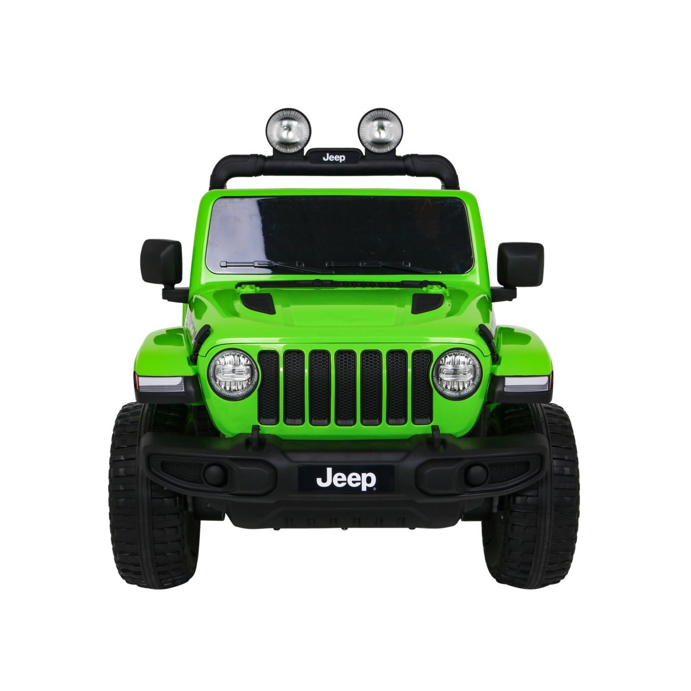 Jeep Wrangler Rubicon dětská baterie zelená dálkové rádio MP3 LED kola EVA