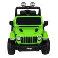 Jeep Wrangler Rubicon dětská baterie zelená dálkové rádio MP3 LED kola EVA