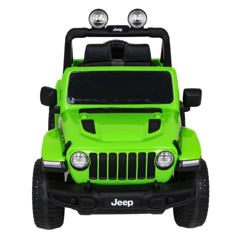 Jeep Wrangler Rubicon dětská baterie zelená dálkové rádio MP3 LED kola EVA