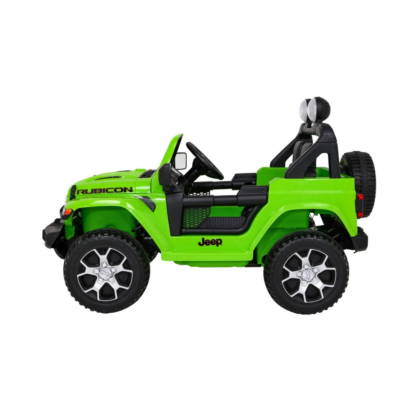 Jeep Wrangler Rubicon dětská baterie zelená dálkové rádio MP3 LED kola EVA