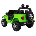 Jeep Wrangler Rubicon dětská baterie zelená dálkové rádio MP3 LED kola EVA