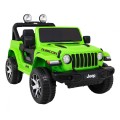 Jeep Wrangler Rubicon dětská baterie zelená dálkové rádio MP3 LED kola EVA