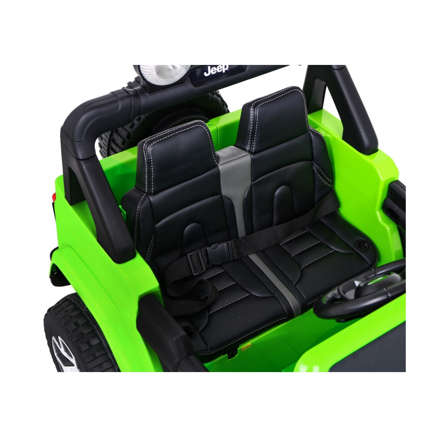 Jeep Wrangler Rubicon dětská baterie zelená dálkové rádio MP3 LED kola EVA