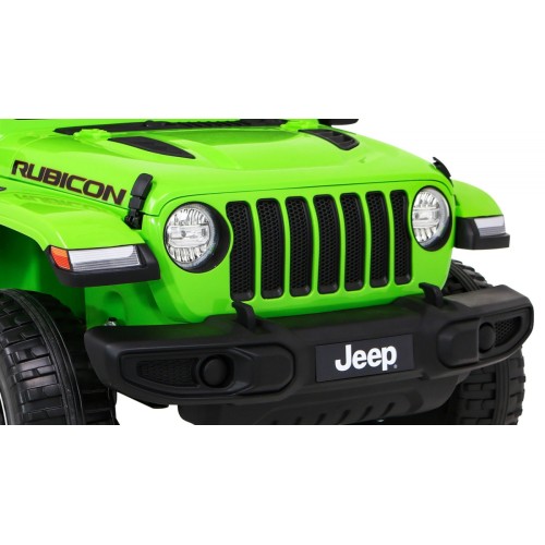 Jeep Wrangler Rubicon dětská baterie zelená dálkové rádio MP3 LED kola EVA