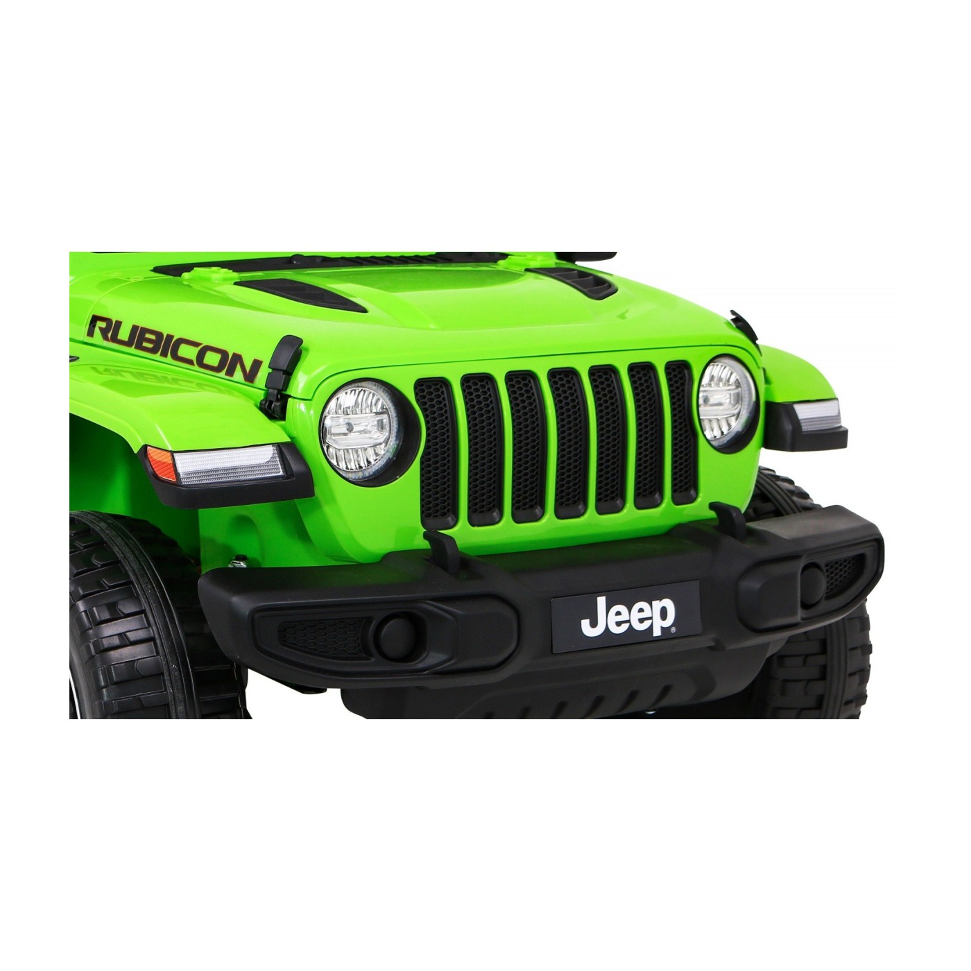Jeep Wrangler Rubicon dětská baterie zelená dálkové rádio MP3 LED kola EVA