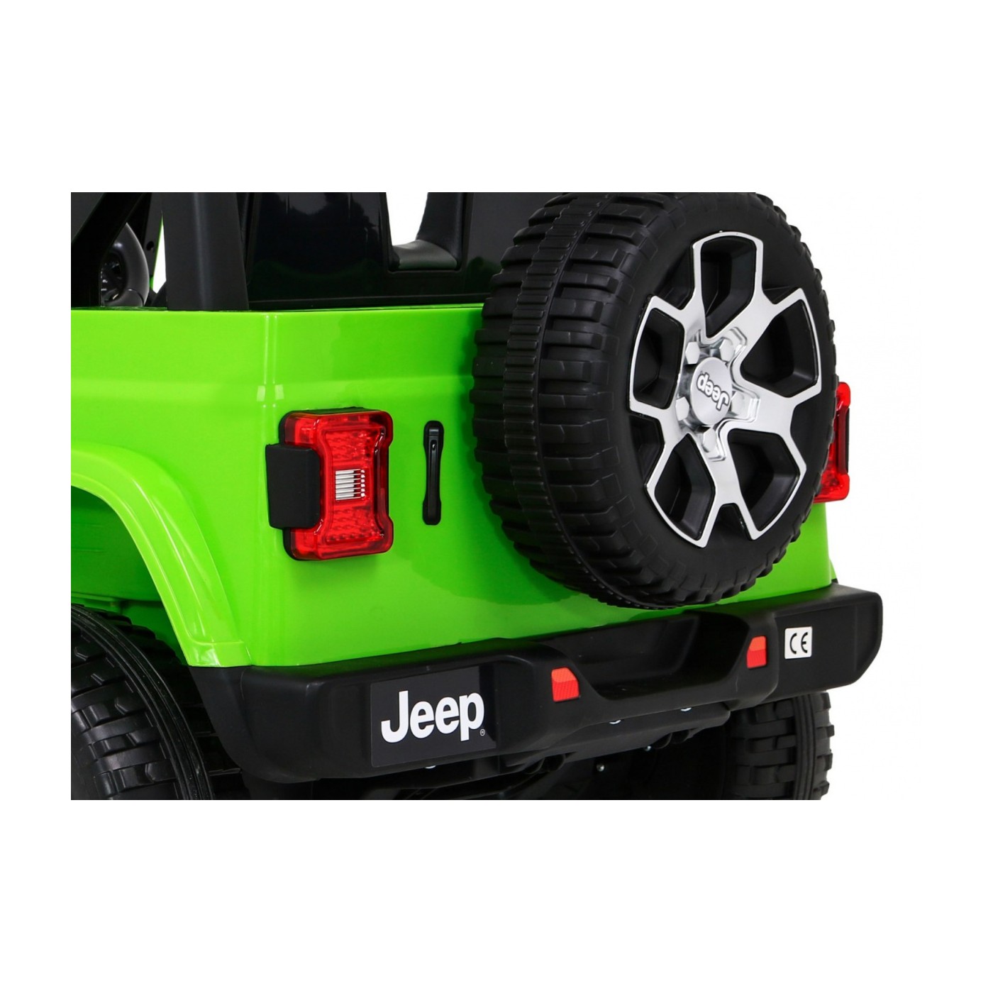 Jeep Wrangler Rubicon dětská baterie zelená dálkové rádio MP3 LED kola EVA