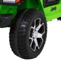 Jeep Wrangler Rubicon dětská baterie zelená dálkové rádio MP3 LED kola EVA