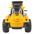 Akumulátorový buldozer pro děti Traktor žlutý + Pohyblivá lyska + Trabka + Pásy + 2 rychlosti