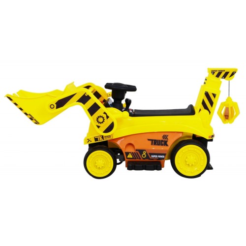 Bateriové rypadlo pro dětský traktor žlutý + Pohyblivá Lyska + Audio LED
