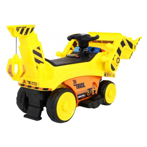 Bateriové rypadlo pro dětský traktor žlutý + Pohyblivá Lyska + Audio LED