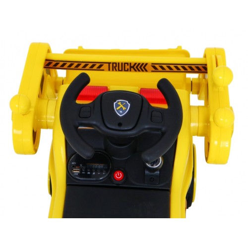 Bateriové rypadlo pro dětský traktor žlutý + Pohyblivá Lyska + Audio LED