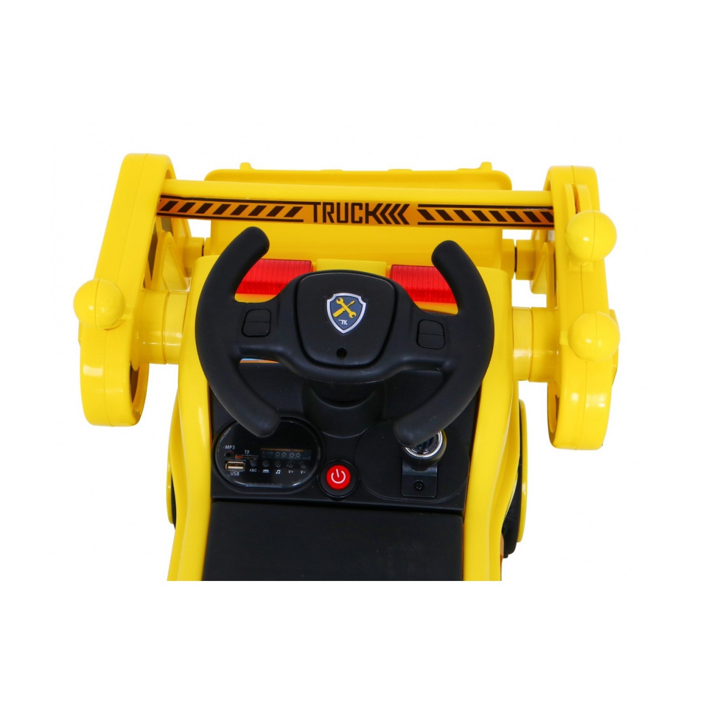 Bateriové rypadlo pro dětský traktor žlutý + Pohyblivá Lyska + Audio LED
