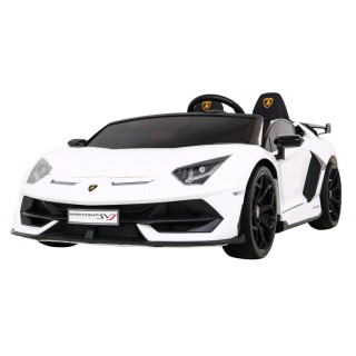 Lamborghini SVJ DRIFT pro 2 děti bílá + funkce Drift + dálkové ovládání + MP3 LED + pomalý start