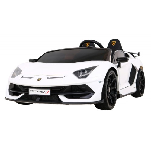 Lamborghini SVJ DRIFT pro 2 děti bílá + funkce Drift + dálkové ovládání + MP3 LED + pomalý start