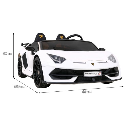 Lamborghini SVJ DRIFT pro 2 děti bílá + funkce Drift + dálkové ovládání + MP3 LED + pomalý start