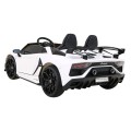 Lamborghini SVJ DRIFT pro 2 děti bílá + funkce Drift + dálkové ovládání + MP3 LED + pomalý start