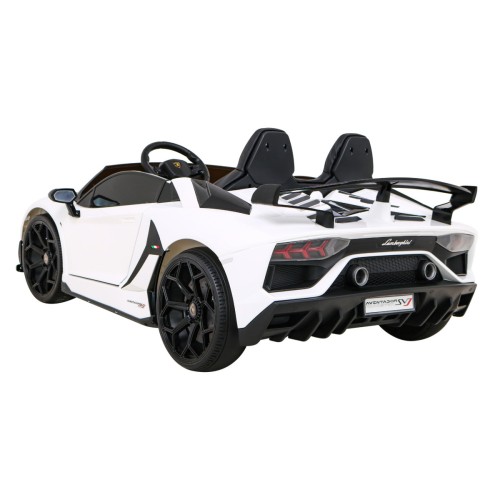 Lamborghini SVJ DRIFT pro 2 děti bílá + funkce Drift + dálkové ovládání + MP3 LED + pomalý start