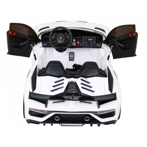 Lamborghini SVJ DRIFT pro 2 děti bílá + funkce Drift + dálkové ovládání + MP3 LED + pomalý start