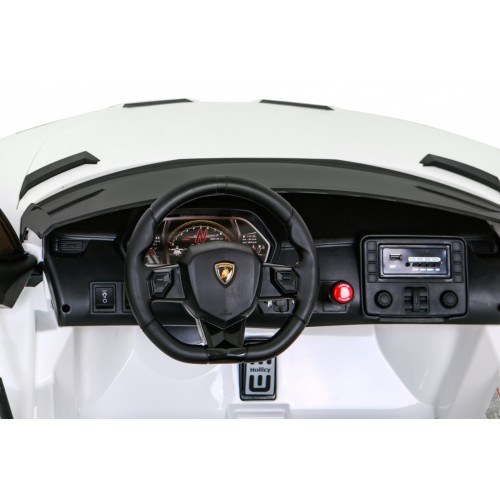 Lamborghini SVJ DRIFT pro 2 děti bílá + funkce Drift + dálkové ovládání + MP3 LED + pomalý start