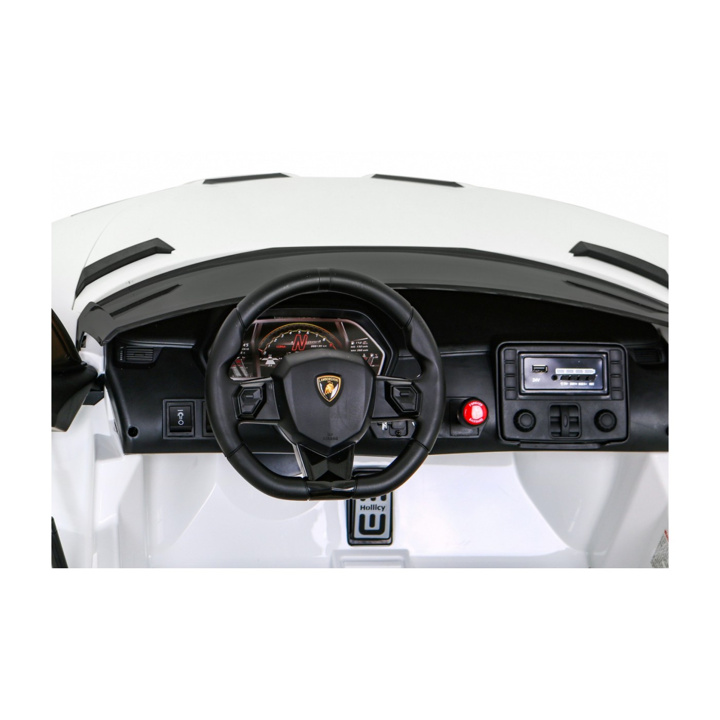 Lamborghini SVJ DRIFT pro 2 děti bílá + funkce Drift + dálkové ovládání + MP3 LED + pomalý start