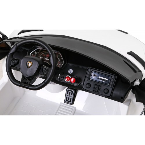 Lamborghini SVJ DRIFT pro 2 děti bílá + funkce Drift + dálkové ovládání + MP3 LED + pomalý start