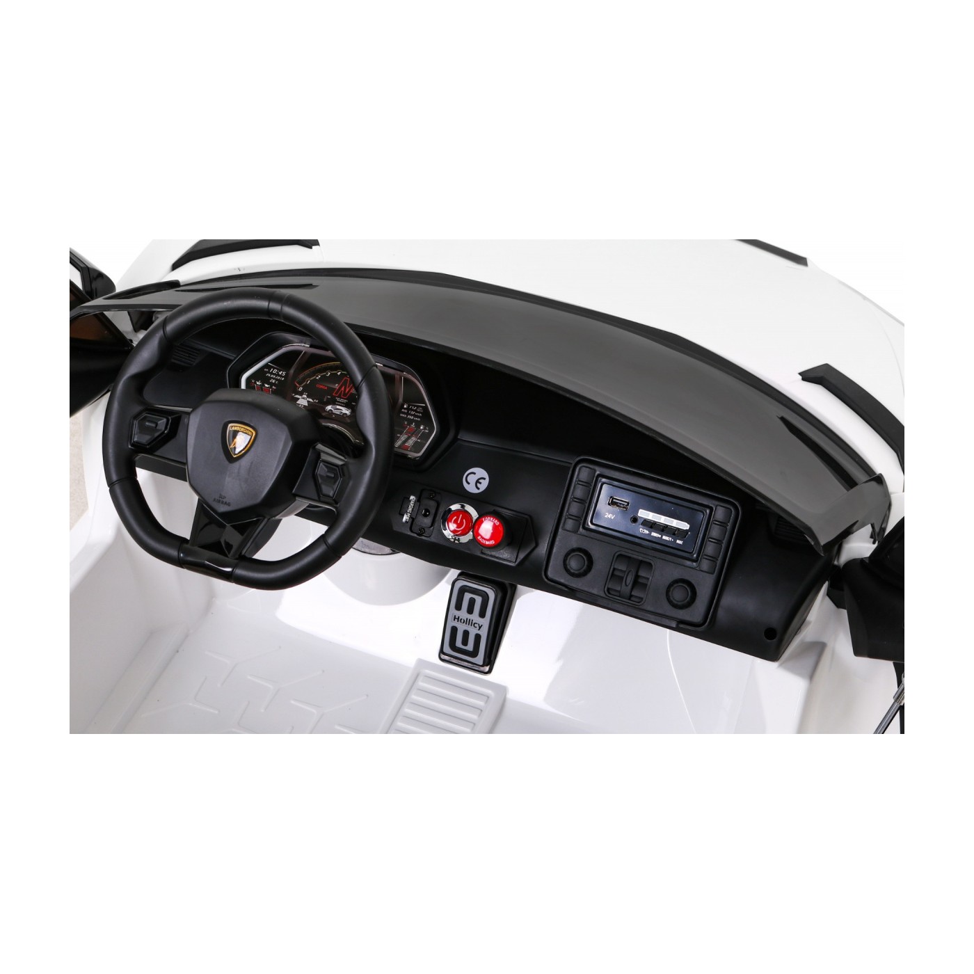 Lamborghini SVJ DRIFT pro 2 děti bílá + funkce Drift + dálkové ovládání + MP3 LED + pomalý start