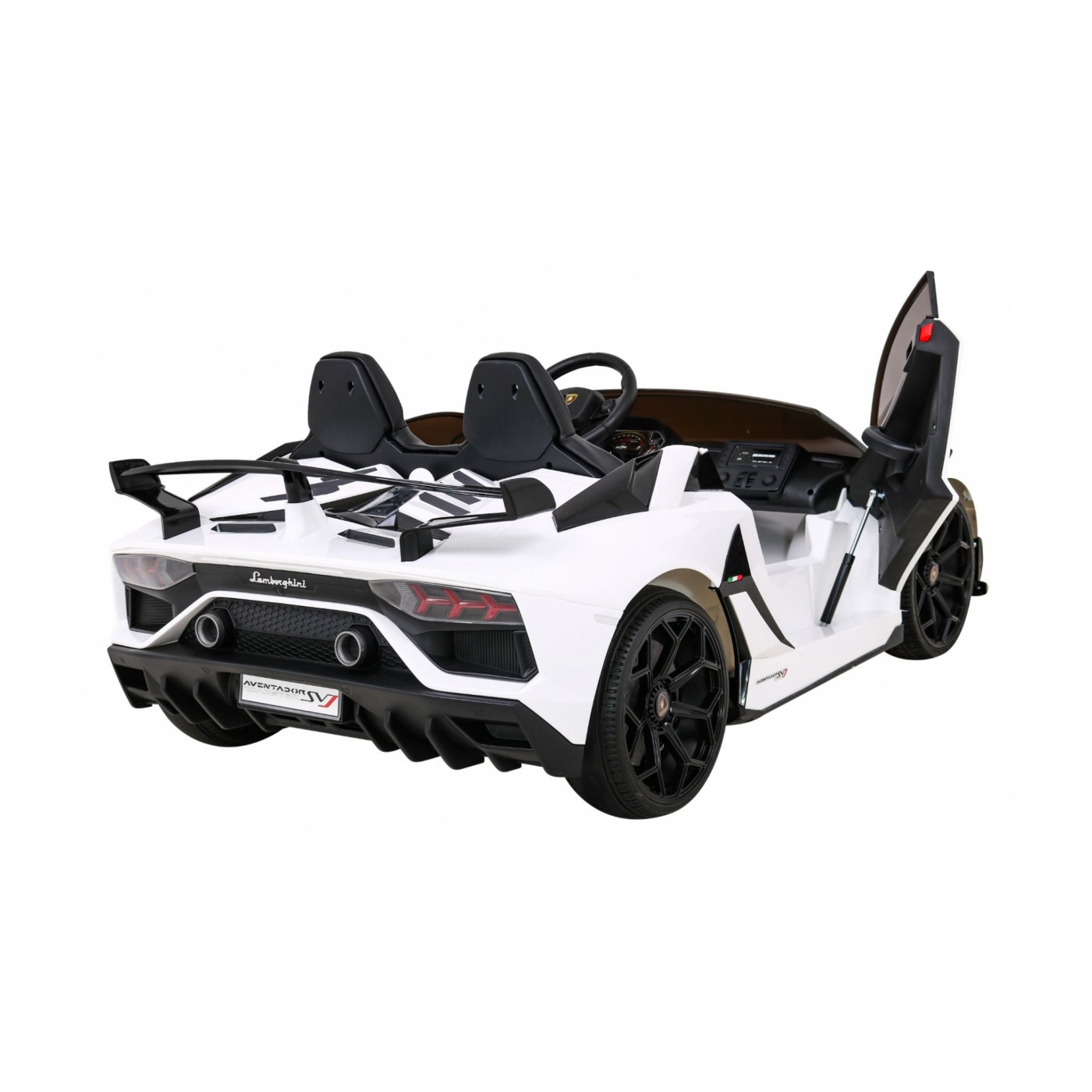 Lamborghini SVJ DRIFT pro 2 děti bílá + funkce Drift + dálkové ovládání + MP3 LED + pomalý start