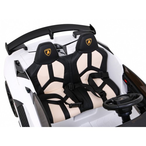 Lamborghini SVJ DRIFT pro 2 děti bílá + funkce Drift + dálkové ovládání + MP3 LED + pomalý start