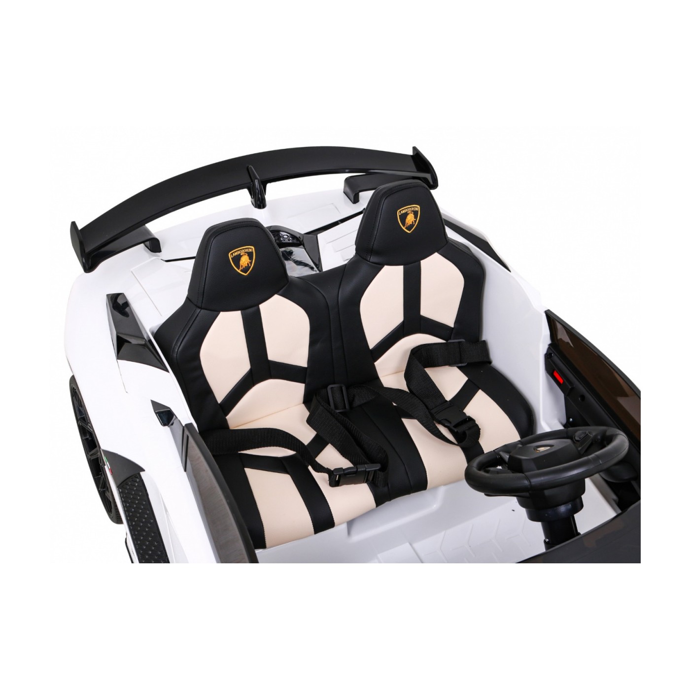 Lamborghini SVJ DRIFT pro 2 děti bílá + funkce Drift + dálkové ovládání + MP3 LED + pomalý start