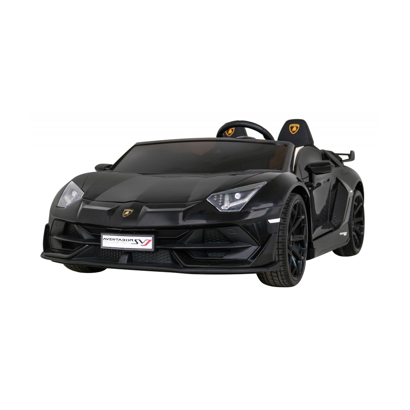 Lamborghini SVJ DRIFT pro 2 děti černá + funkce Drift + dálkové ovládání + MP3 LED + pomalý start