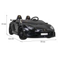 Lamborghini SVJ DRIFT pro 2 děti černá + funkce Drift + dálkové ovládání + MP3 LED + pomalý start