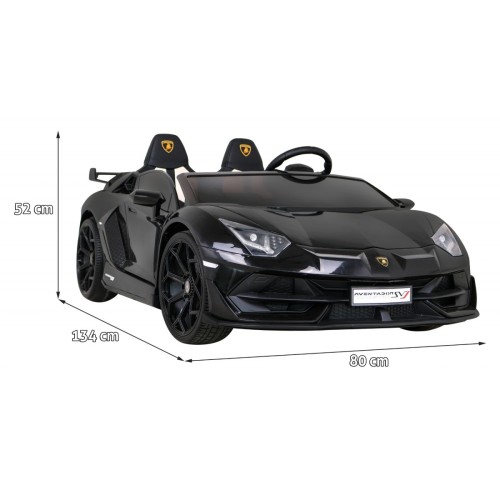 Lamborghini SVJ DRIFT pro 2 děti černá + funkce Drift + dálkové ovládání + MP3 LED + pomalý start