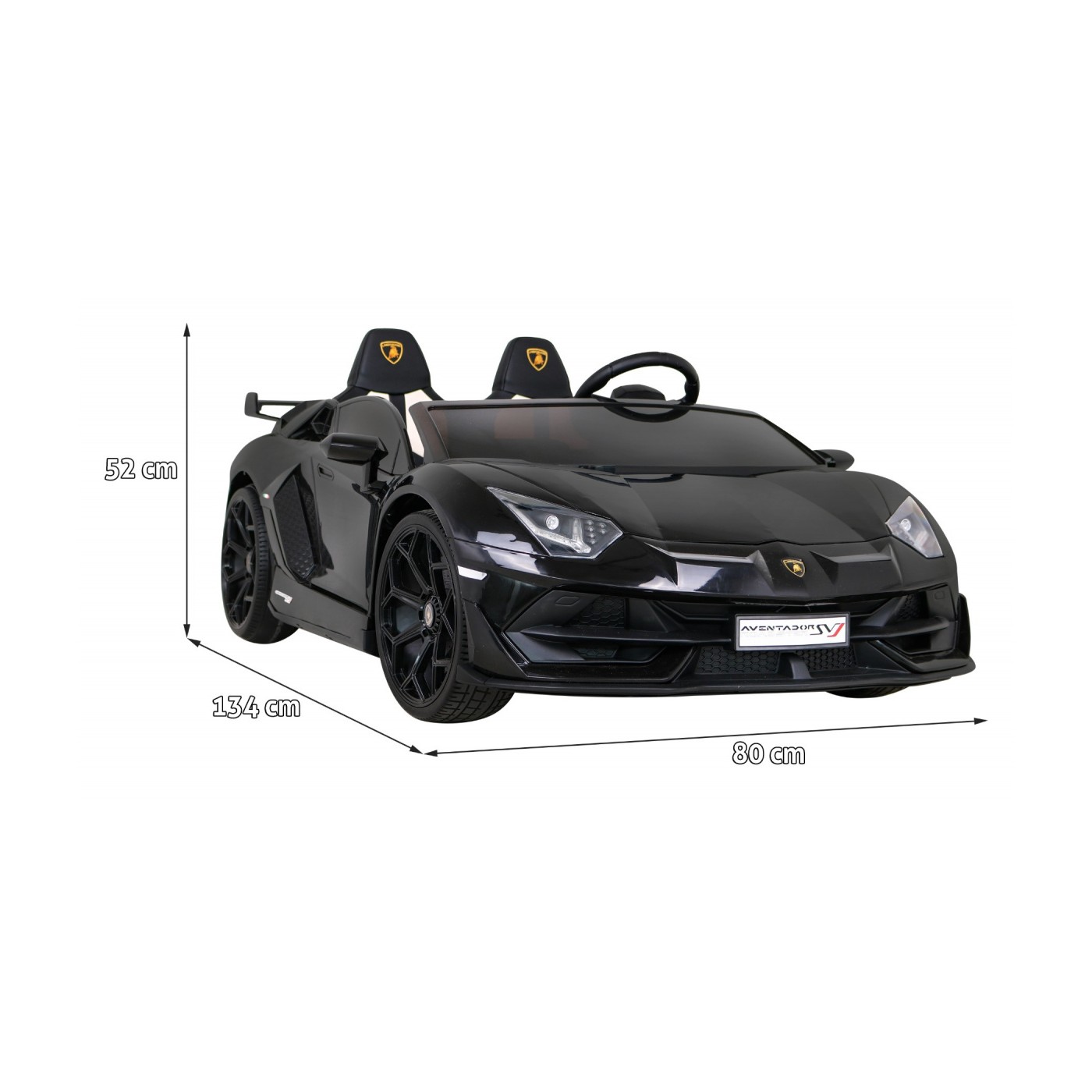 Lamborghini SVJ DRIFT pro 2 děti černá + funkce Drift + dálkové ovládání + MP3 LED + pomalý start