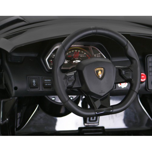 Lamborghini SVJ DRIFT pro 2 děti černá + funkce Drift + dálkové ovládání + MP3 LED + pomalý start