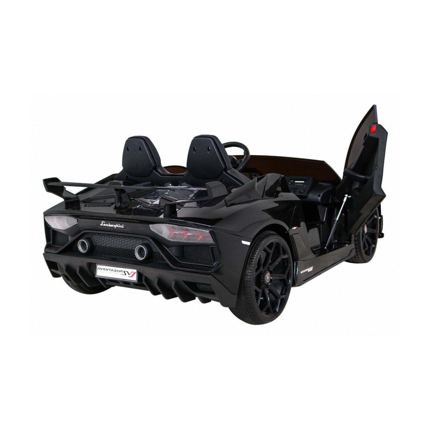 Lamborghini SVJ DRIFT pro 2 děti černá + funkce Drift + dálkové ovládání + MP3 LED + pomalý start