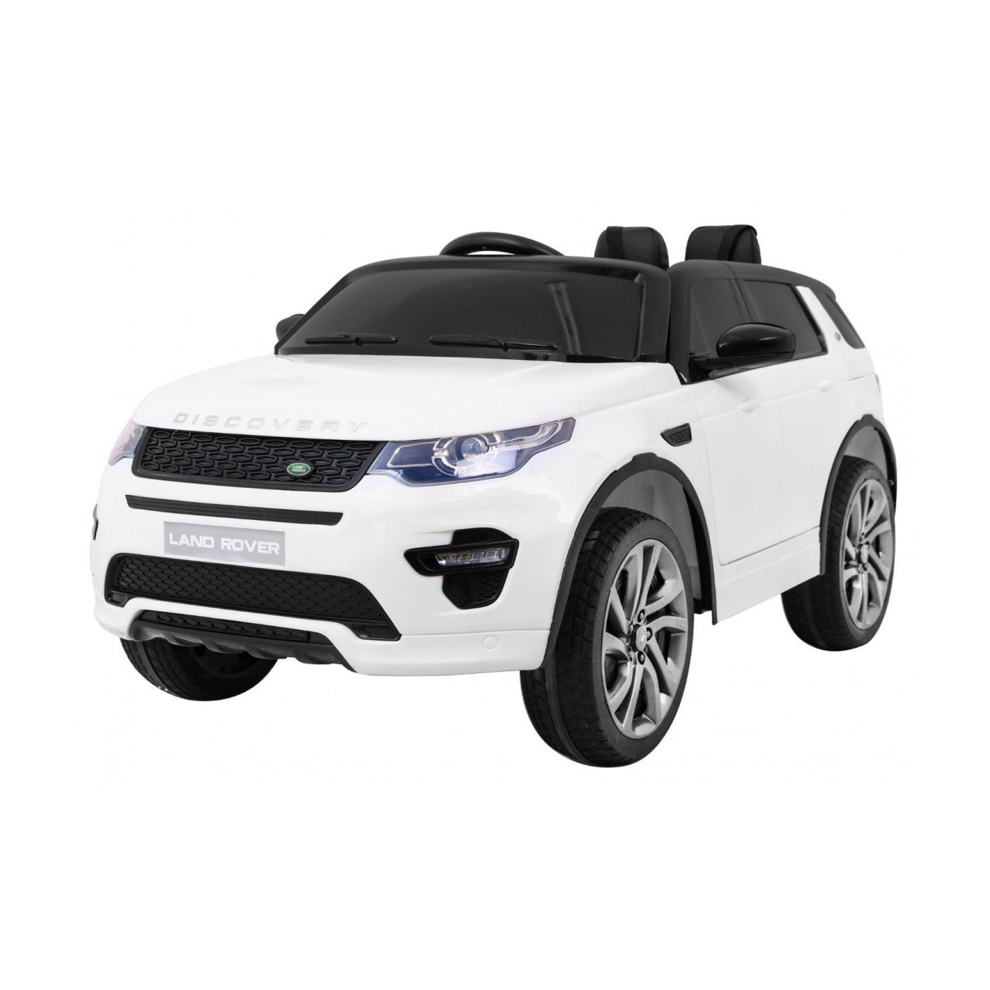 Land Rover Discovery Kids bílá + dálkové ovládání + 5bodové pásy + nastavení sedadla + EVA + MP3 LED