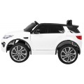 Land Rover Discovery Kids bílá + dálkové ovládání + 5bodové pásy + nastavení sedadla + EVA + MP3 LED