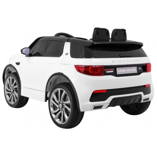 Land Rover Discovery Kids bílá + dálkové ovládání + 5bodové pásy + nastavení sedadla + EVA + MP3 LED