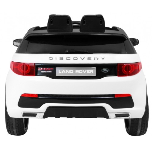 Land Rover Discovery Kids bílá + dálkové ovládání + 5bodové pásy + nastavení sedadla + EVA + MP3 LED