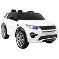 Land Rover Discovery Kids bílá + dálkové ovládání + 5bodové pásy + nastavení sedadla + EVA + MP3 LED