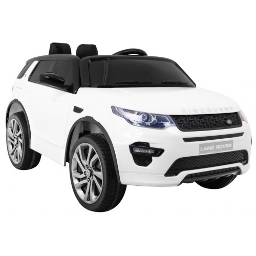 Land Rover Discovery Kids bílá + dálkové ovládání + 5bodové pásy + nastavení sedadla + EVA + MP3 LED
