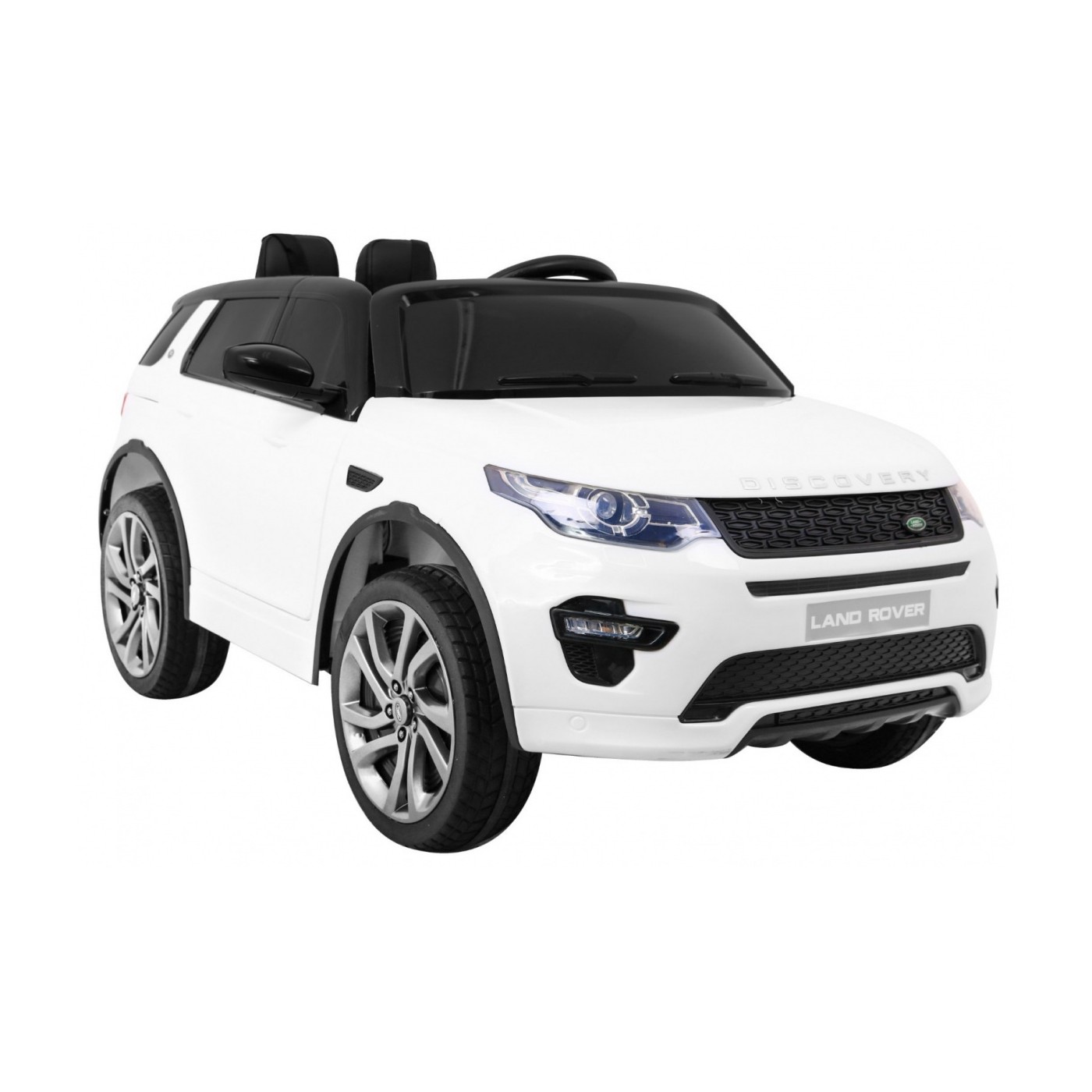 Land Rover Discovery Kids bílá + dálkové ovládání + 5bodové pásy + nastavení sedadla + EVA + MP3 LED