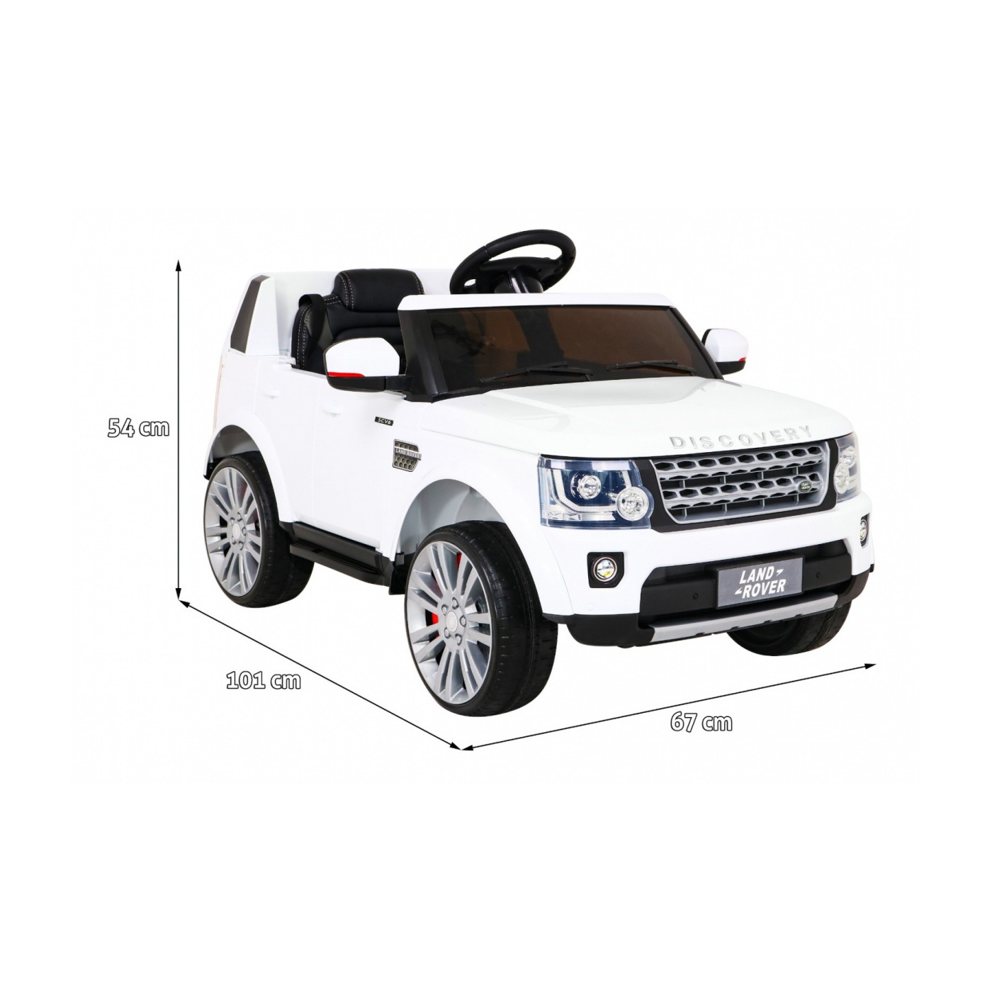 Dětské elektrické auto Land Rover Discovery bílé + dálkové ovládání EVA kola pomalý start MP3 rádio