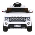 Dětské elektrické auto Land Rover Discovery bílé + dálkové ovládání EVA kola pomalý start MP3 rádio